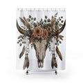 Boho Floral Bull Skull Shower Curtain