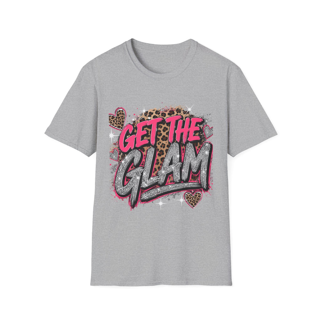 Get The Glam T-Shirt — Leopard Sparkle Graphic Tee for Glam Lovers
