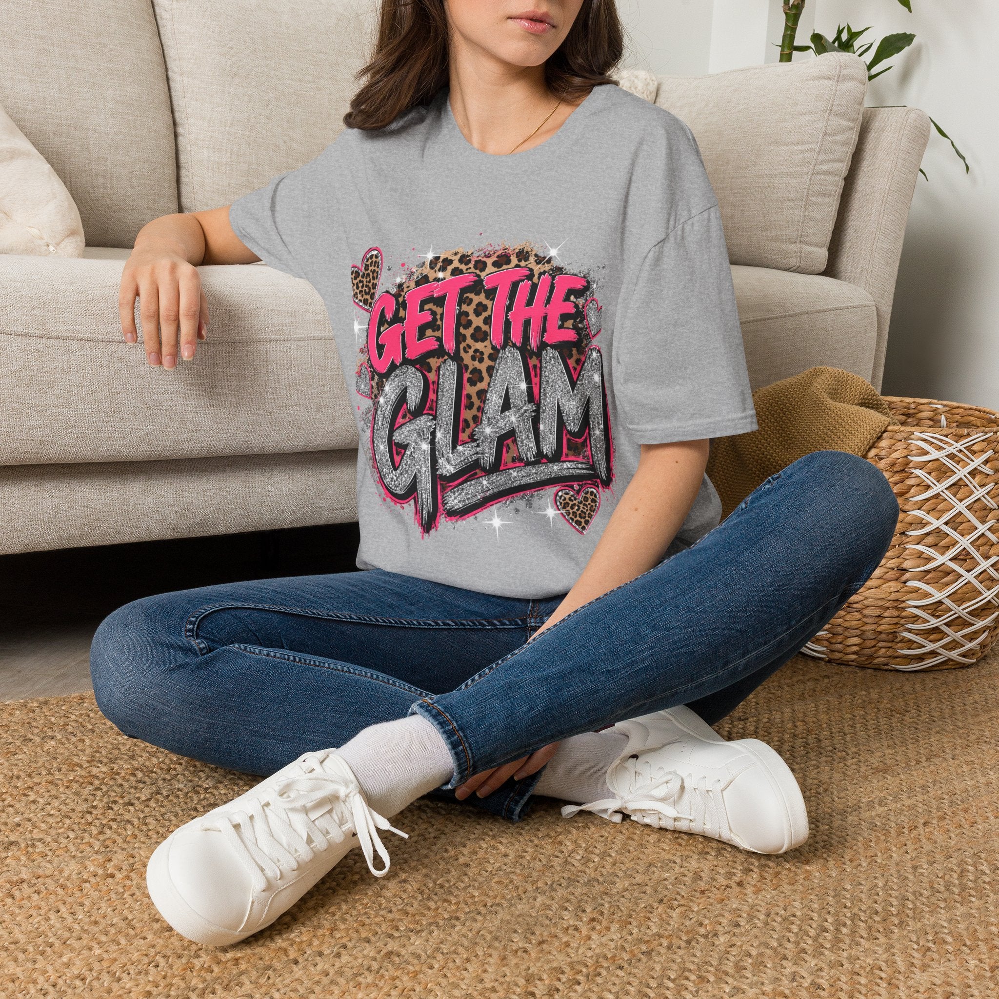 Get The Glam T-Shirt — Leopard Sparkle Graphic Tee for Glam Lovers