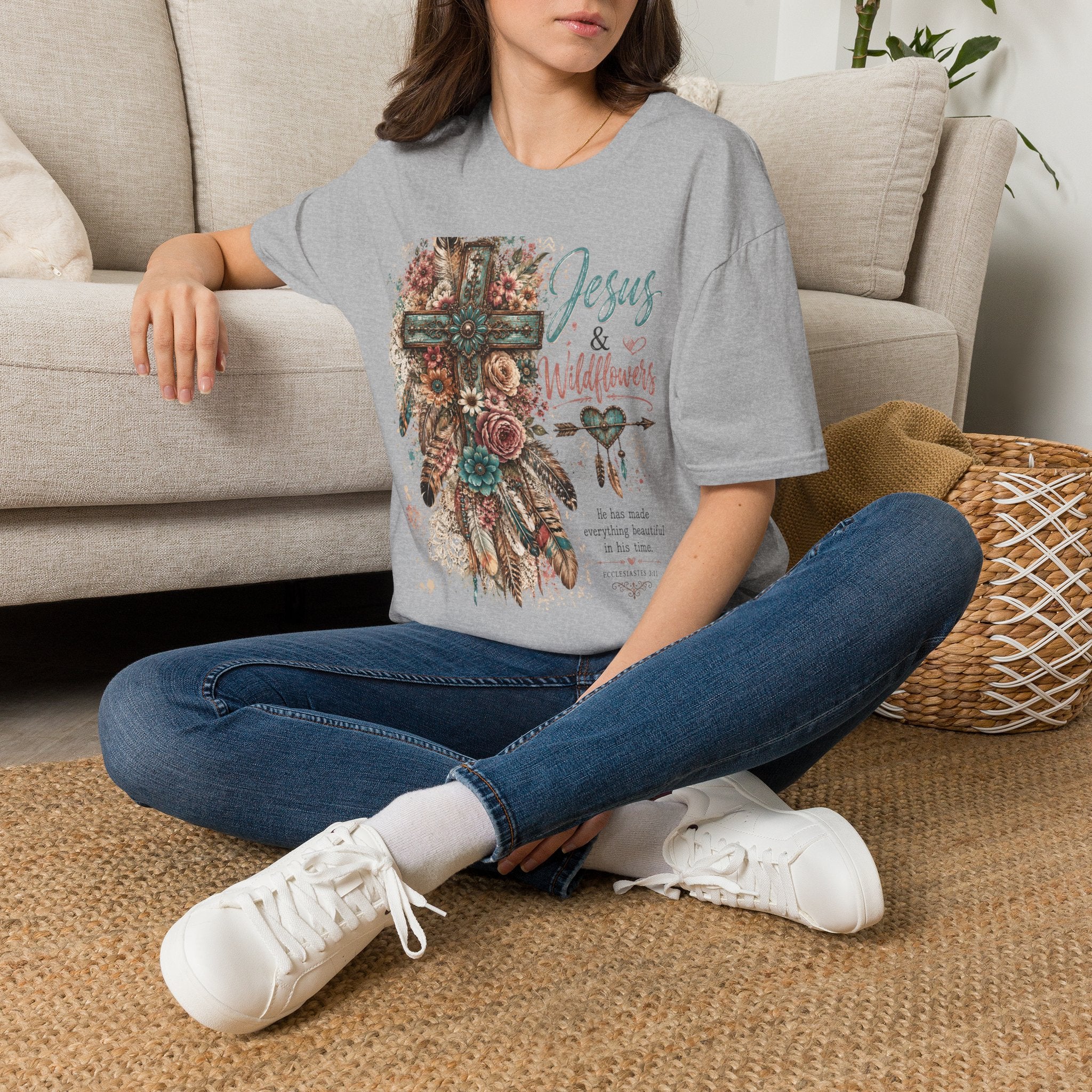 Jesus & Wildflowers Christian Floral T-Shirt