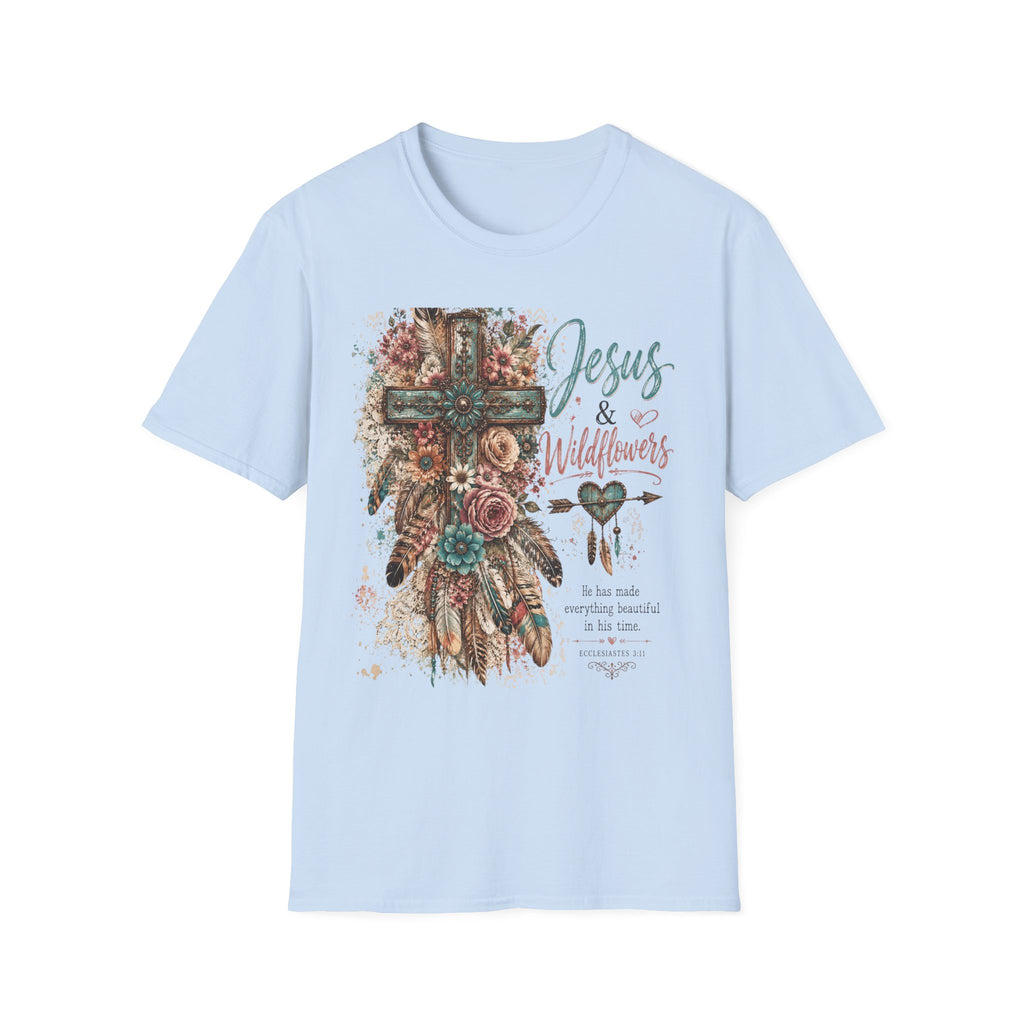 Jesus & Wildflowers Christian Floral T-Shirt