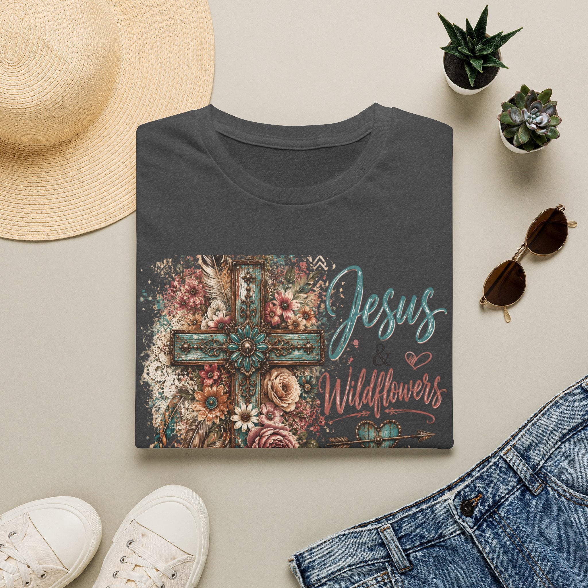 Jesus & Wildflowers Christian Floral T-Shirt