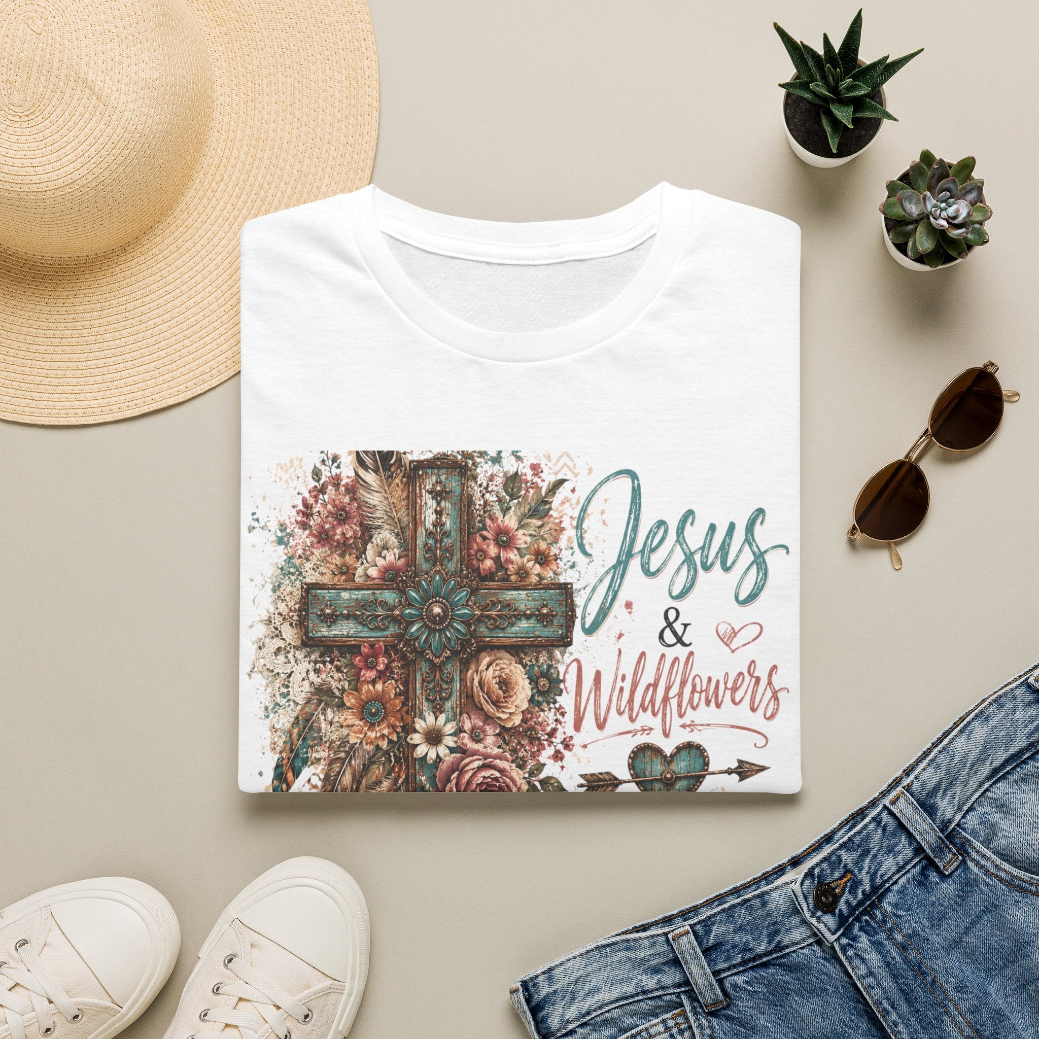 Jesus & Wildflowers Christian Floral T-Shirt
