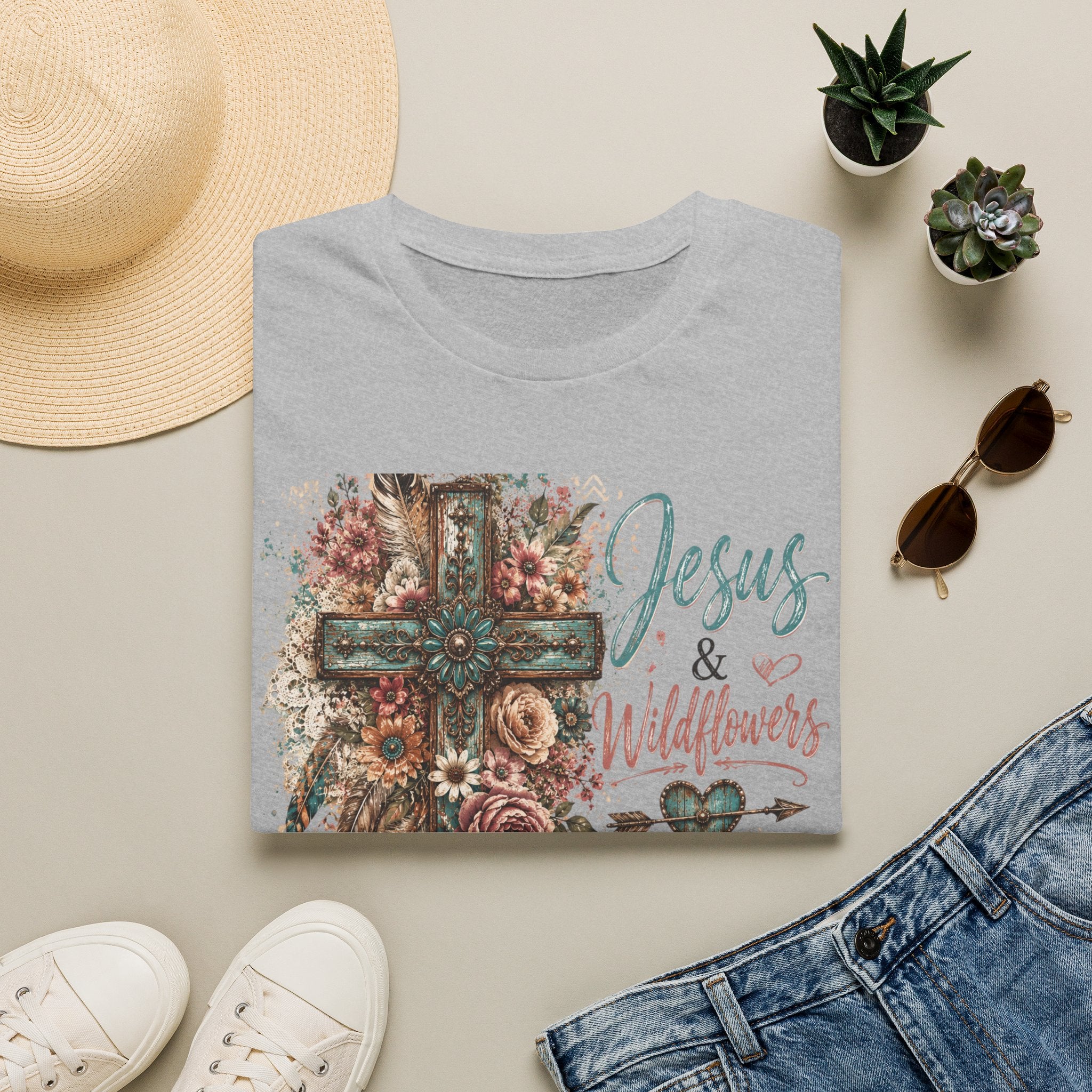 Jesus & Wildflowers Christian Floral T-Shirt