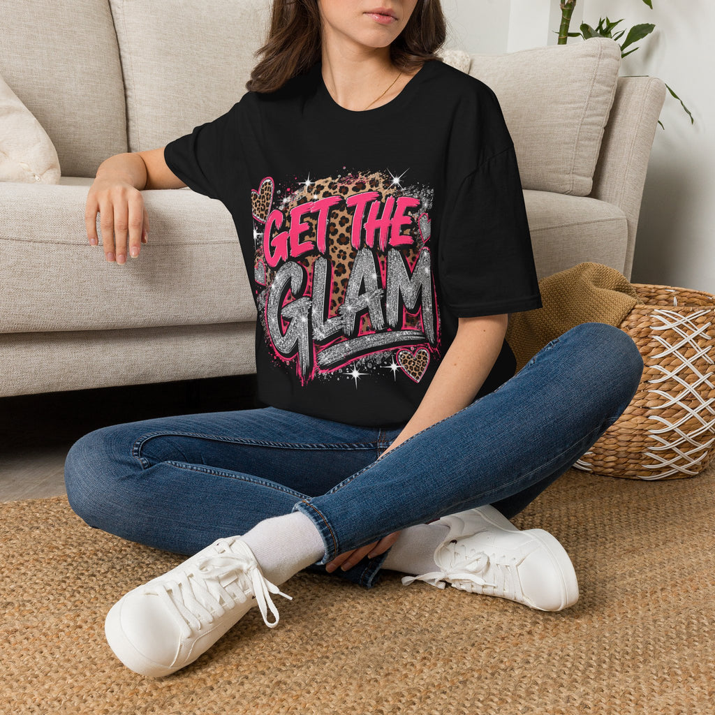 Get The Glam T-Shirt — Leopard Sparkle Graphic Tee for Glam Lovers
