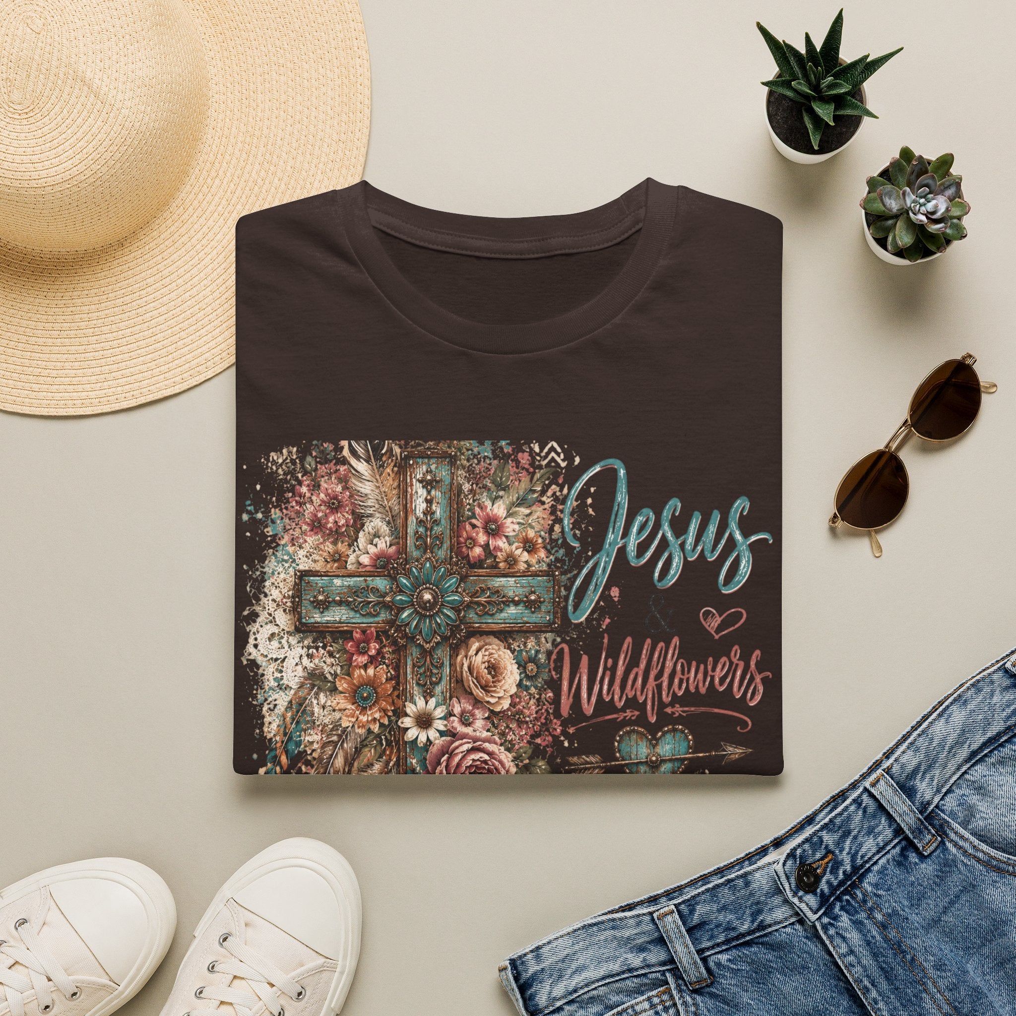 Jesus & Wildflowers Christian Floral T-Shirt