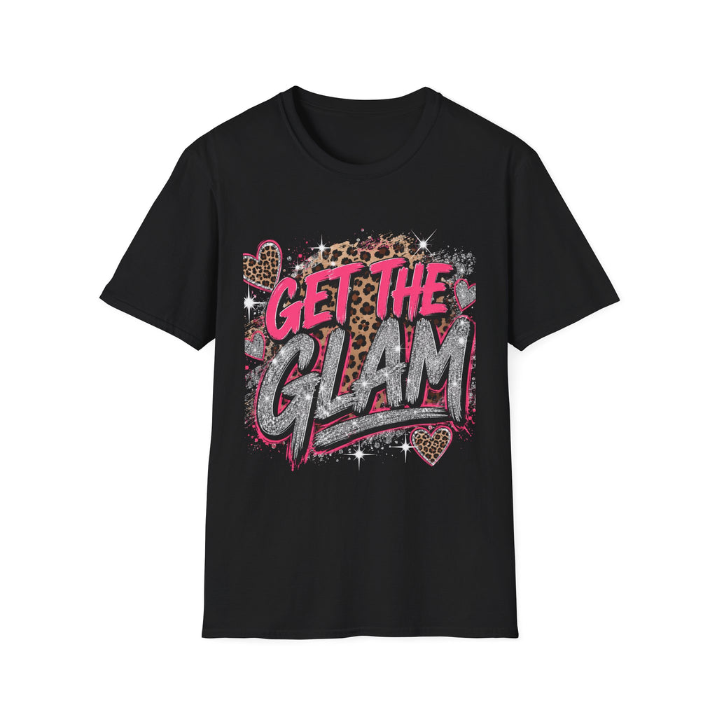 Get The Glam T-Shirt — Leopard Sparkle Graphic Tee for Glam Lovers