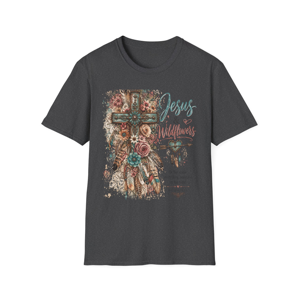 Jesus & Wildflowers Christian Floral T-Shirt