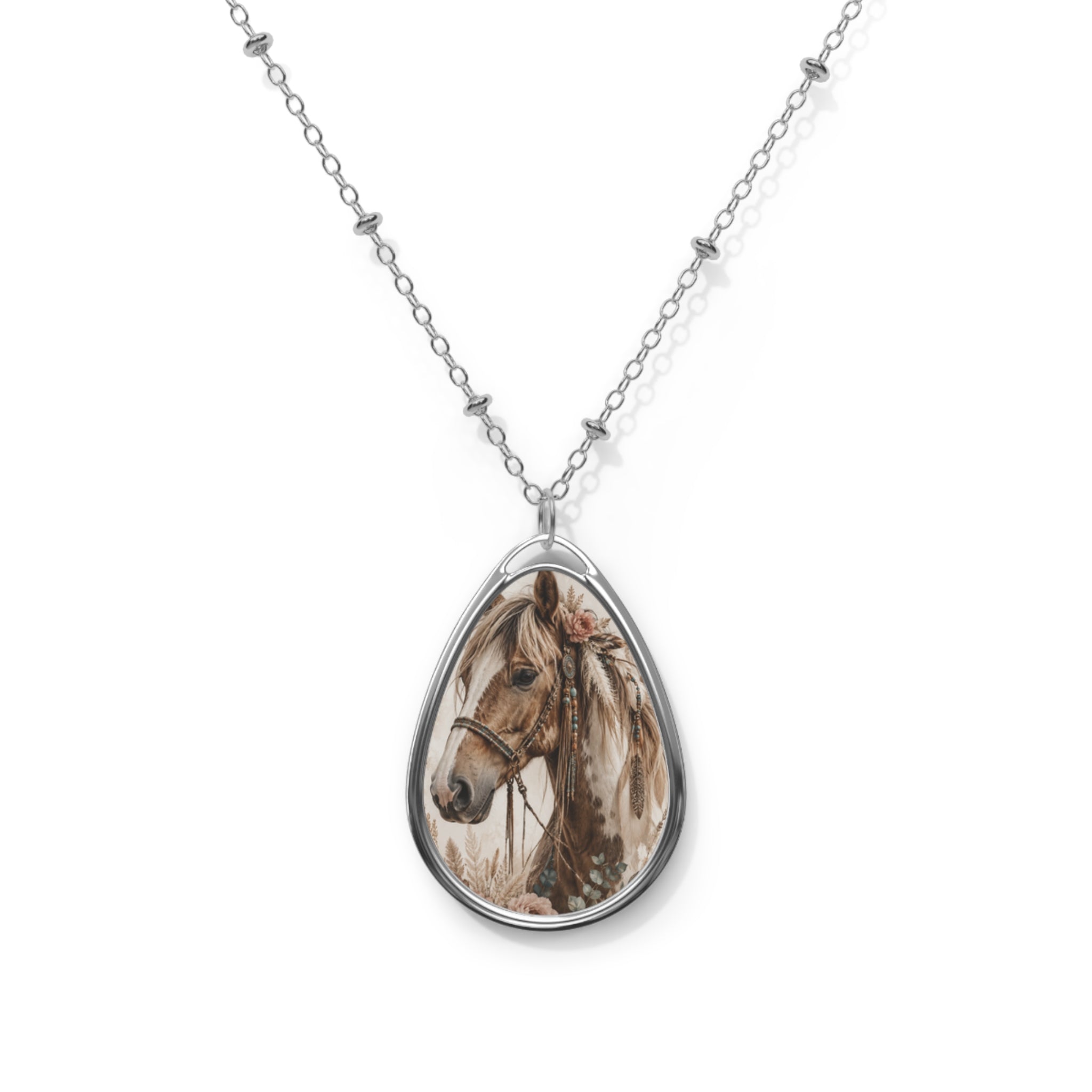 Oval Horse Portrait Necklace