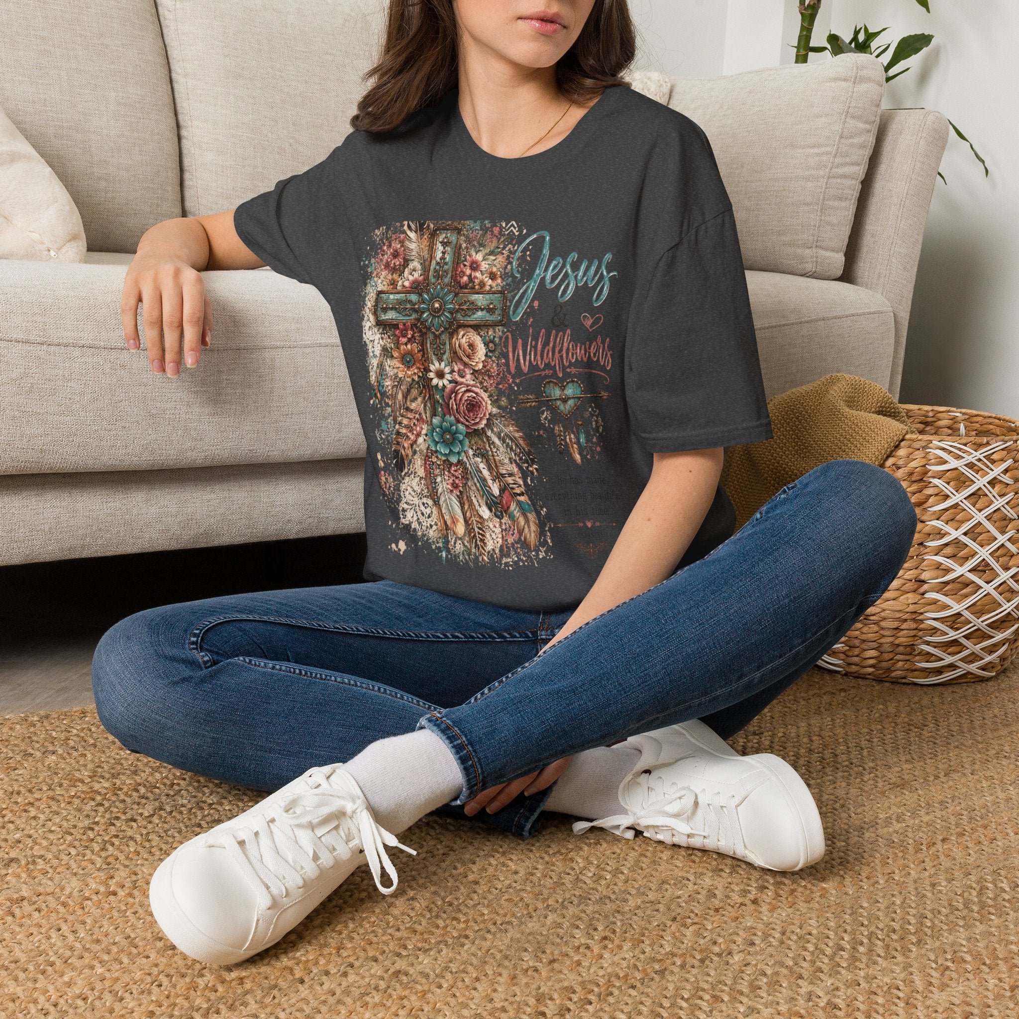 Jesus & Wildflowers Christian Floral T-Shirt