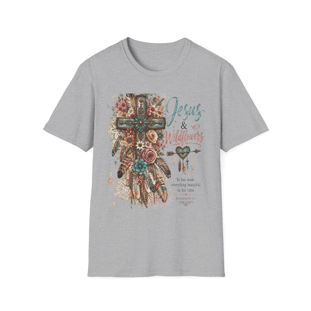 Jesus & Wildflowers Christian Floral T-Shirt