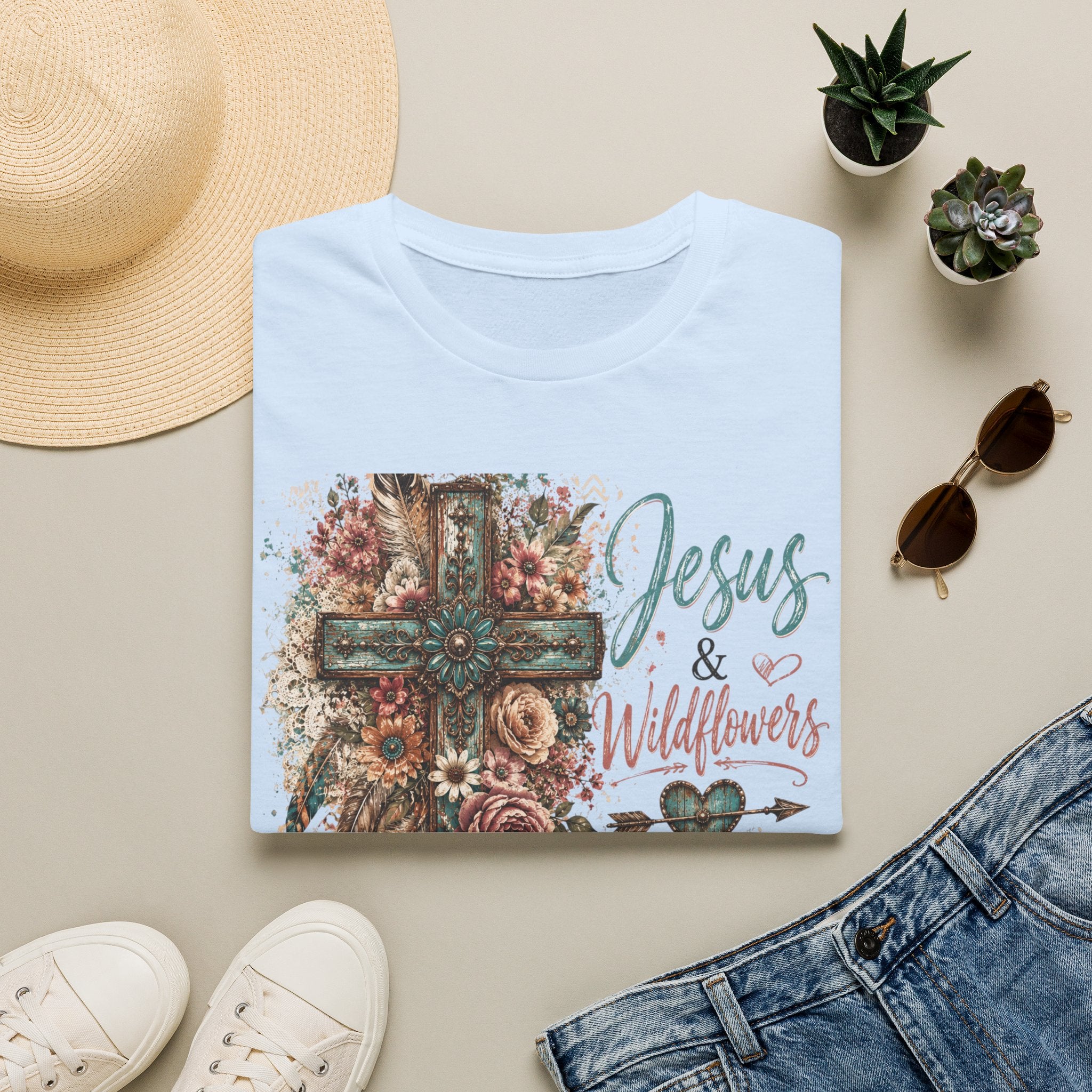Jesus & Wildflowers Christian Floral T-Shirt