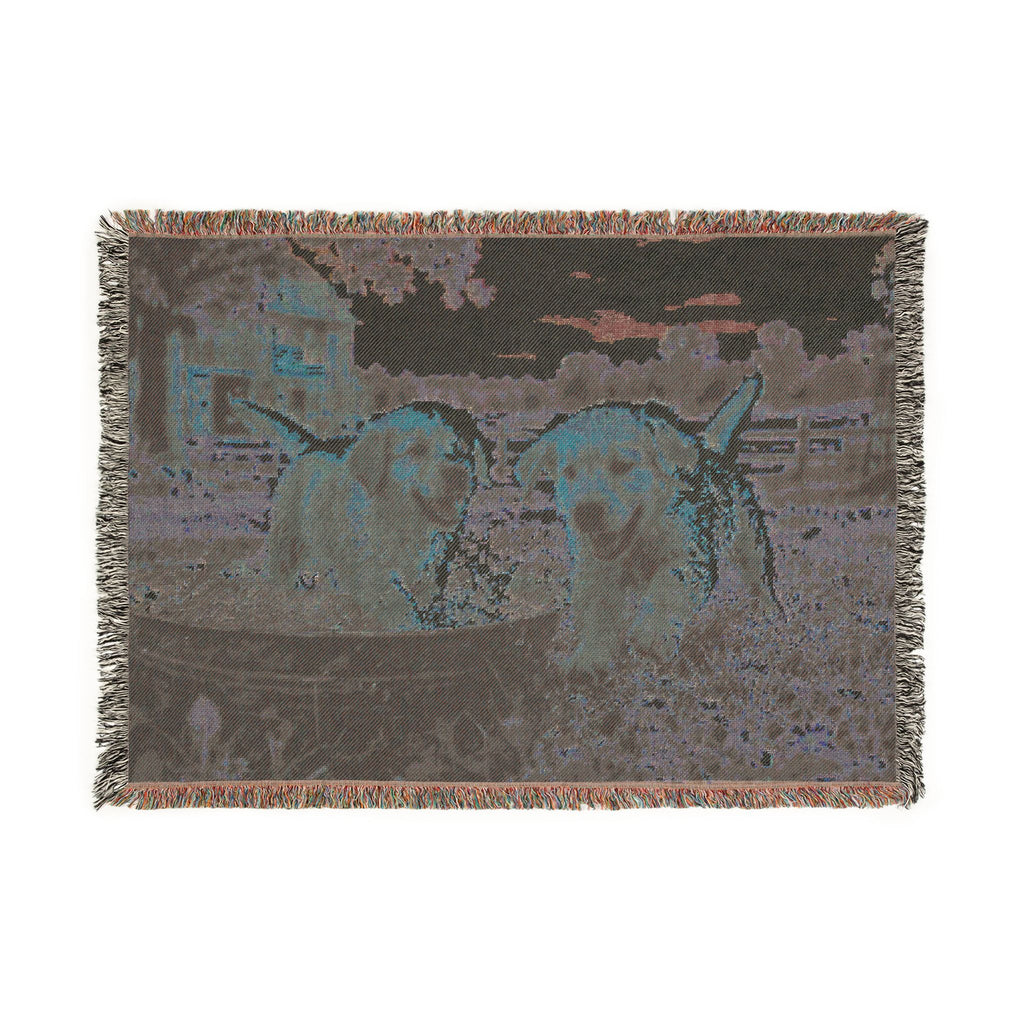 Golden Retriever Puppies Woven Blanket — Cozy Farmhouse Throw for Dog Lovers