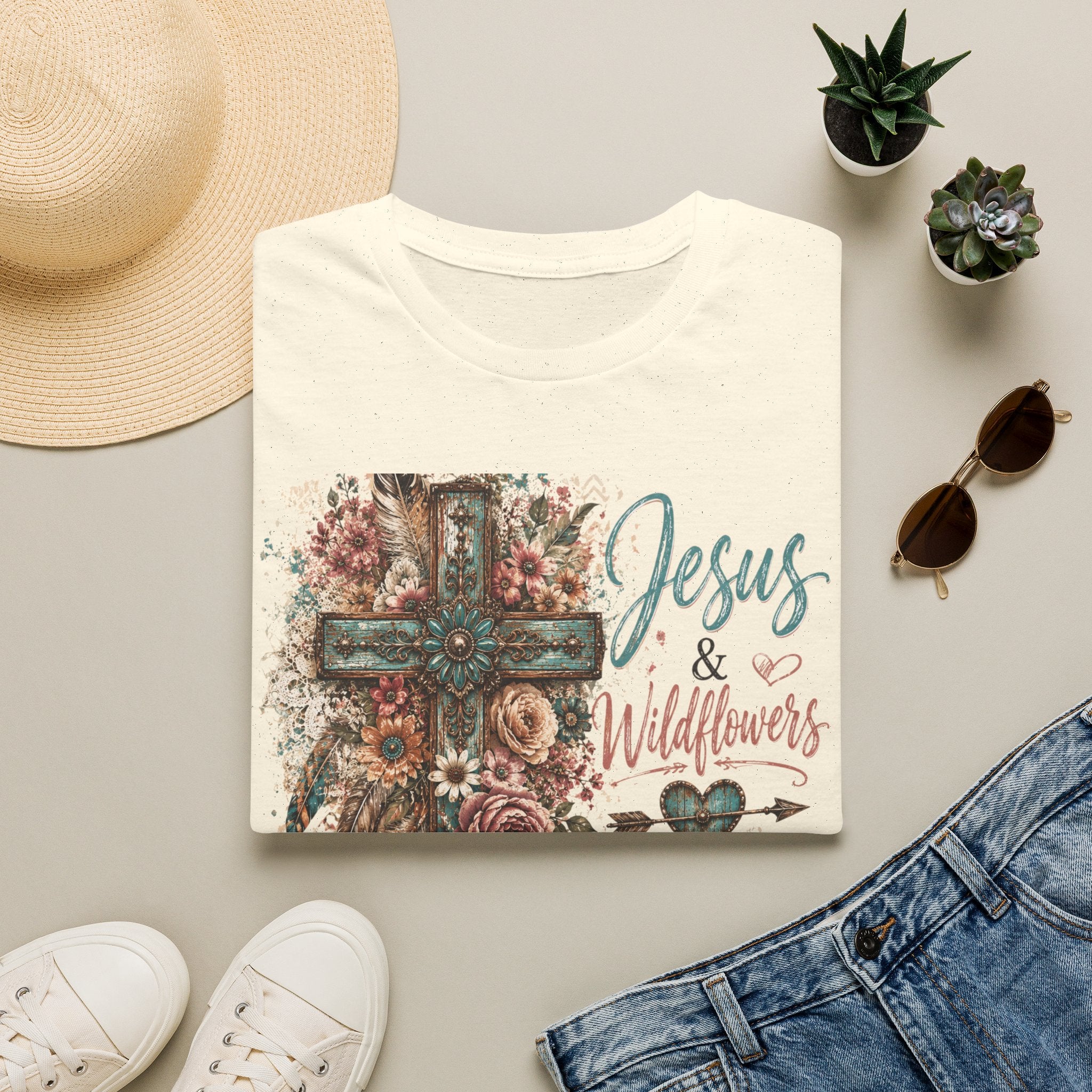 Jesus & Wildflowers Christian Floral T-Shirt