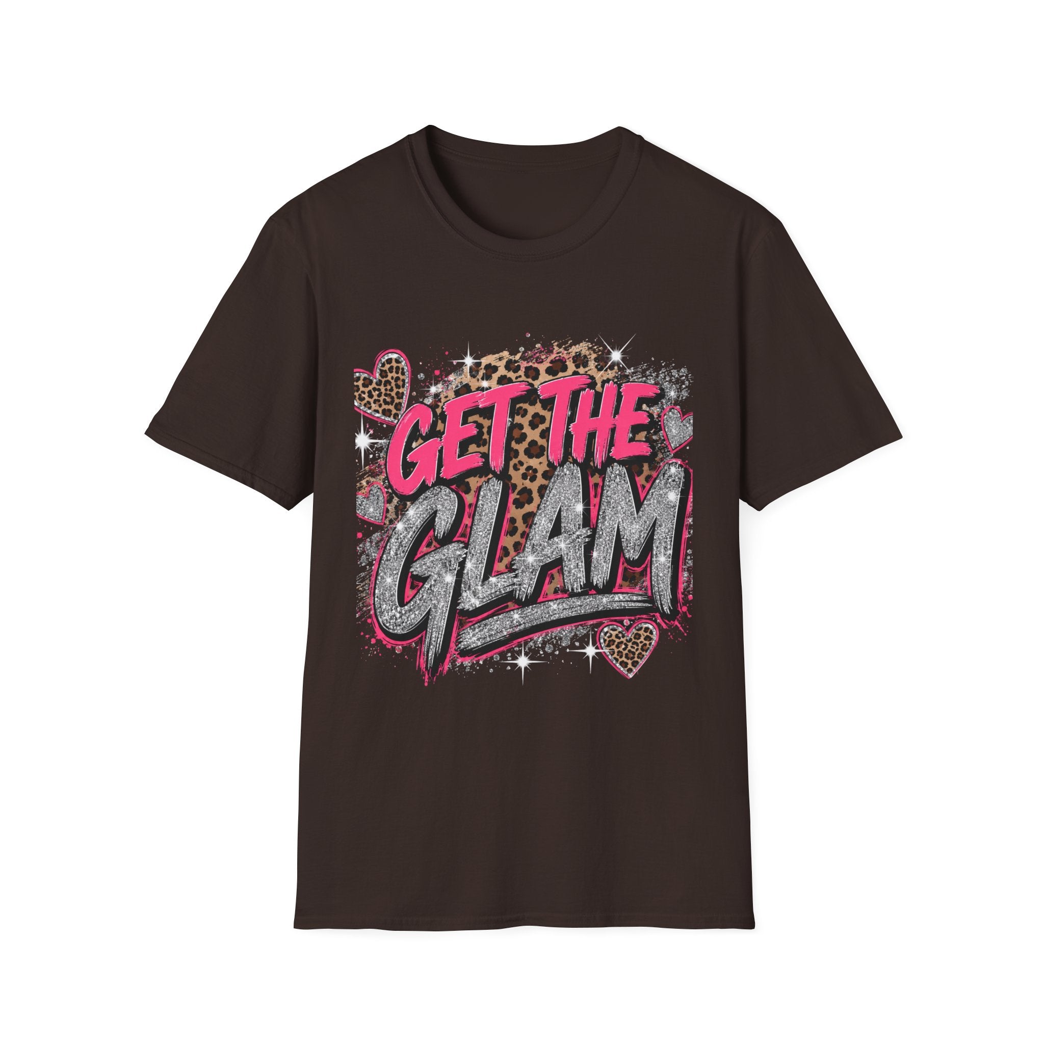 Get The Glam T-Shirt — Leopard Sparkle Graphic Tee for Glam Lovers
