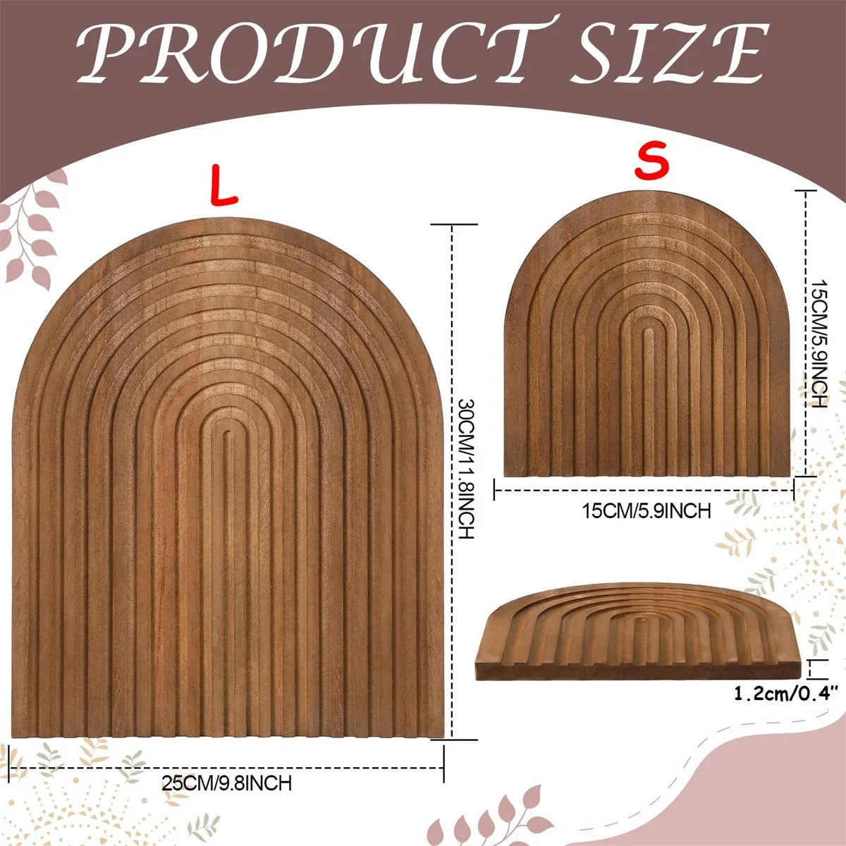 Wooden Wave Arch Shaped Cutting Board Boho Style Decorative Wooden Cutting Board Home Decor for Kitchen Dining Room Living Room